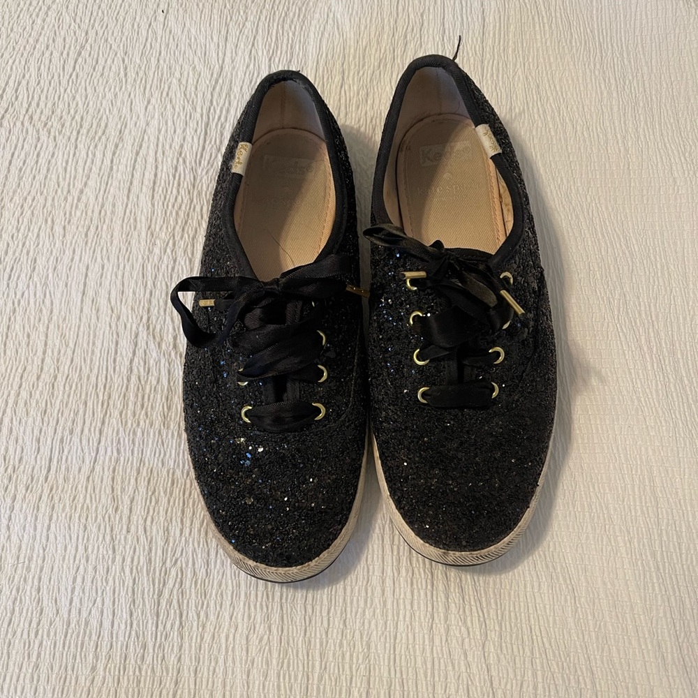 Sparkly black Kate Spade x Keds.